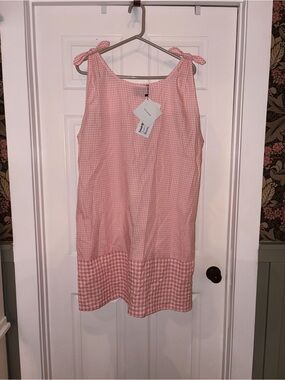Toit Volant Zola Tie-Shoulder Pink Gingham Sundress